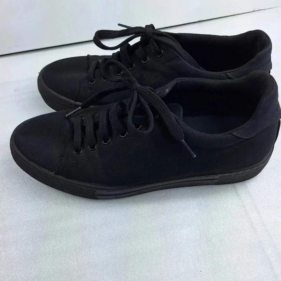 ASOS Design Womens Cotton Canvas Lace-Up Black Platform Sneakers Size 10 - Picture 9 of 9